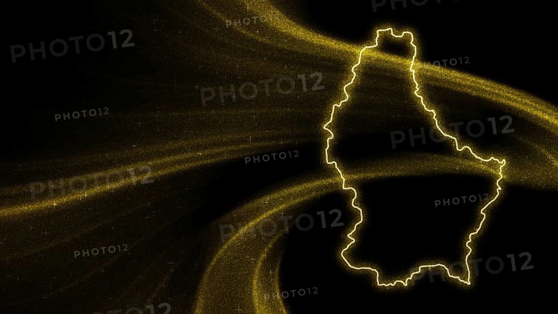 Map of Luxembourg, Gold glitter map on dark background