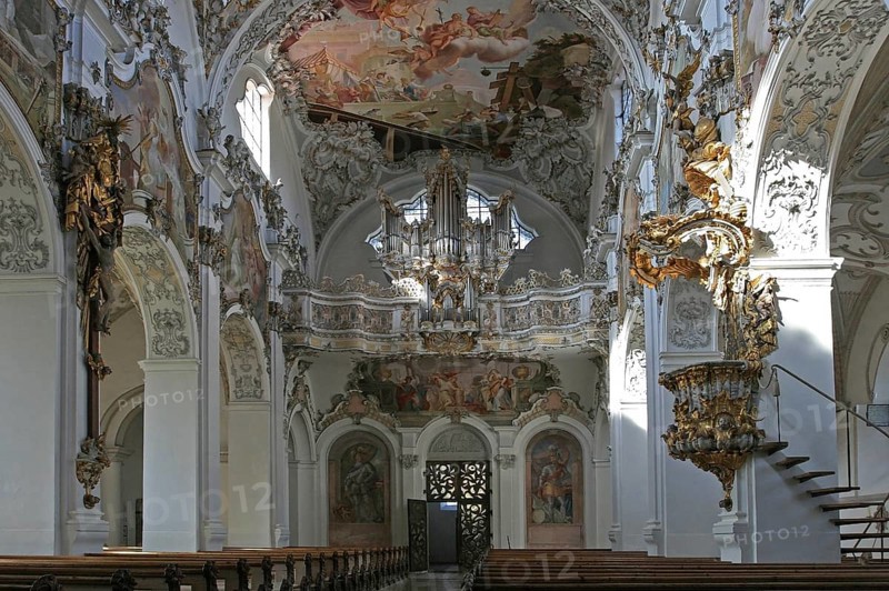 Welfenmünster monastery church in Steingaden, Upper Bavaria, Bavaria, Germany, Europe