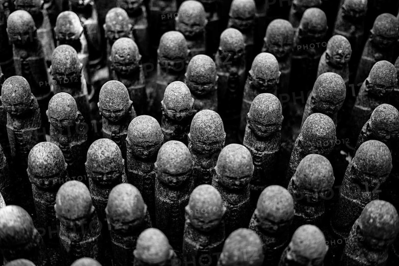 Many Jizos image. Shooting Location: Kamakura City, Kanagawa Prefecture