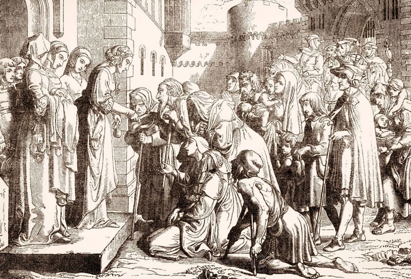 St Elizabeth or Elizabeth of Hungary, 1207, 1231, helping the poor