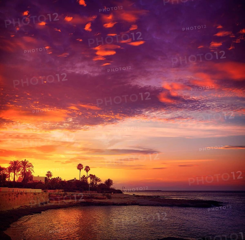 Denia sunset las Rotas in Mediterranean Spain of Alicante