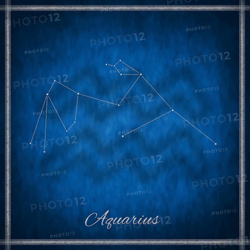 Aquarius zodiac sign, constellation lines, Aquarius symbol