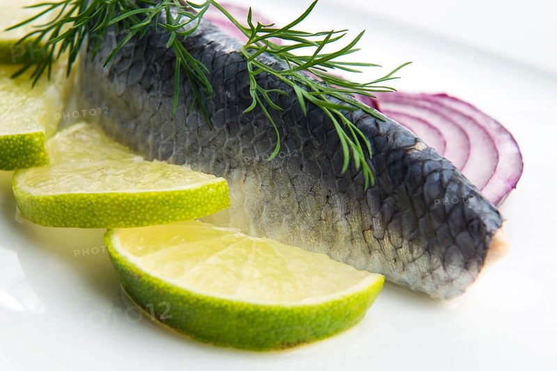 Fillet herring with onion and lemon, lodz, poland