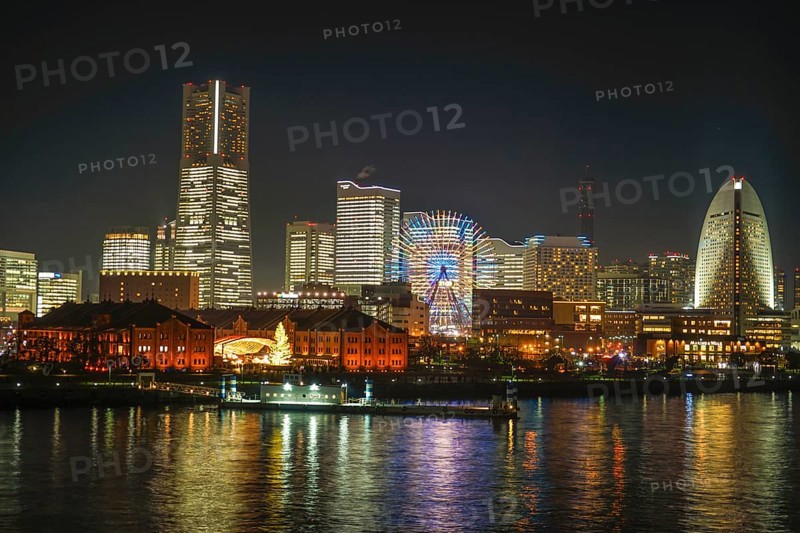 Minato Mirai office entire light up. Shooting Location: Yokohama-city kanagawa prefecture
