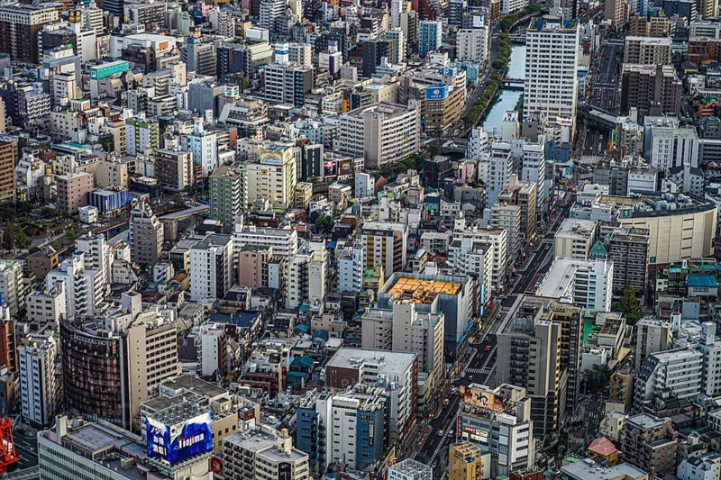 Yokohama city and sunset as seen from the Yokohama Landmark Tower Observation Deck. Shooting Location: Yokohama-city kanagawa prefecture