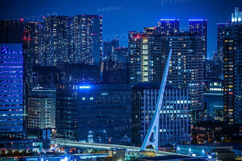 Night view of Tokyo seen from Odaiba, Tokyo. Shooting Location: Tokyo metropolitan area