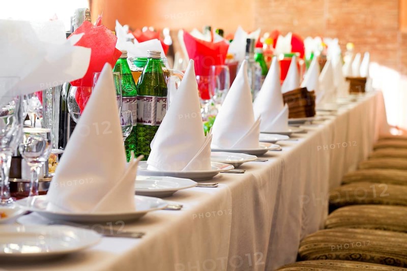 Restourant's table prepared for celebrating event