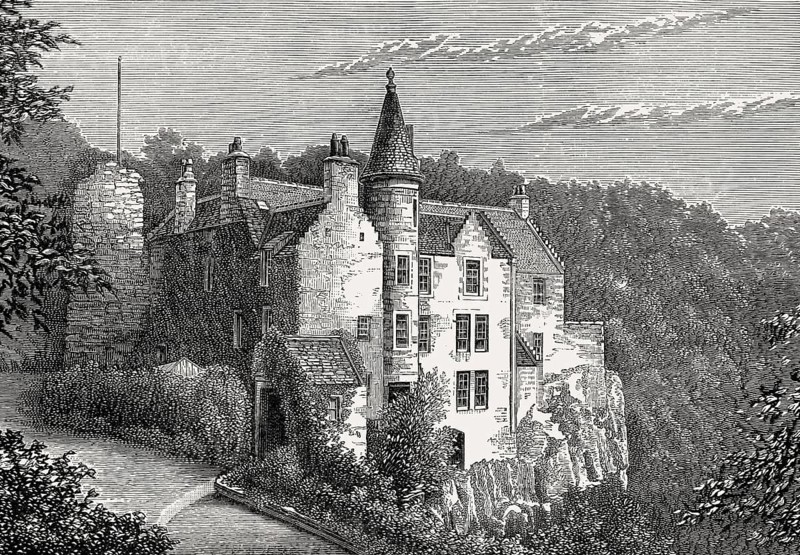Hawthornden Castle, 1883, Midlothian, Edinburgh, Scotland, United Kingdom, Europe