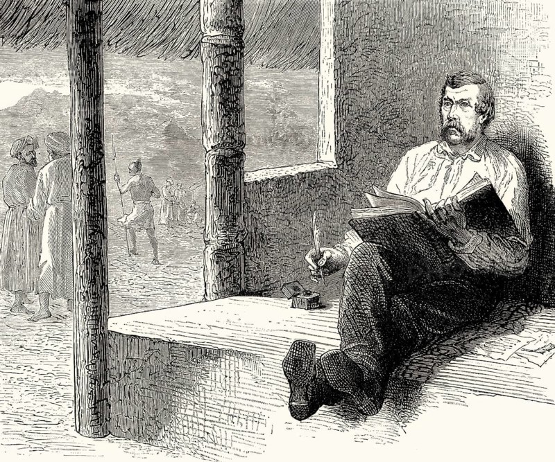 David Livingstone writing in his journal, Ujiji, Tanzania, 1813, 1873, a Scottish missionary and explorer in Africa, Africa