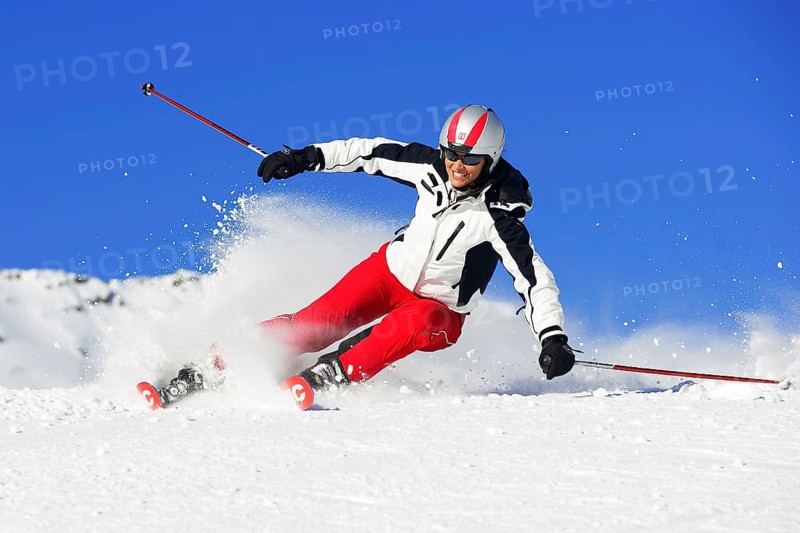 Skier in action, woman, 35, 40, years