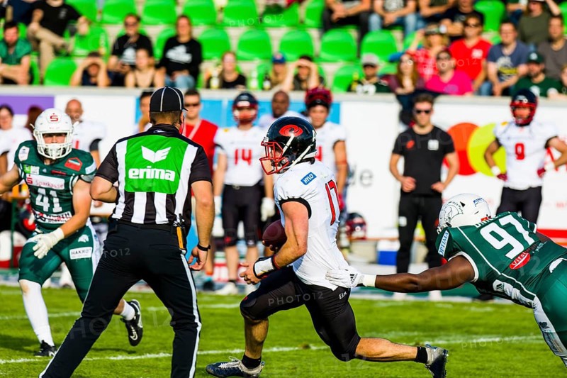 erima GFL; Schwäbisch Hall Unicorns - Saarland Hurricanes im Optima-Sportpark Schwäbisch Hall am 29.Juli 2023 Deutschland,, CONTINENT_