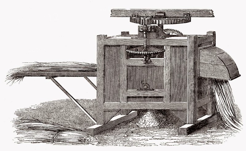 Alte Dreschmaschine, 19. Jahrhundert