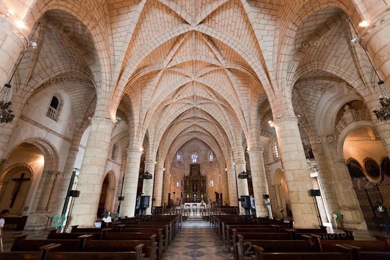 Interior view of the Cathedral of Santa Maria la Menor, Santo Domingo, Dominican Republic, Central America