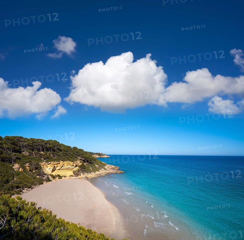 Cala Waikiki beach also Cala Fonda in Tarragona in Marquesa woods of Catalonia Spain