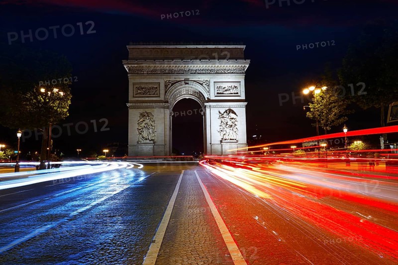 Arc de Triomphe in Paris Arch of Triumph sunset at France