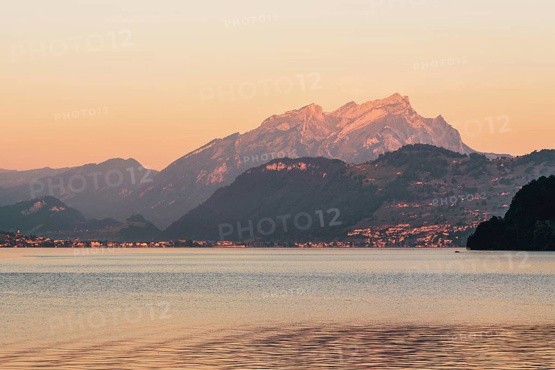 Sunset at Lake Lucerne in Switzerland