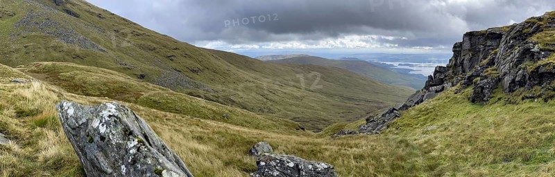 View from Ben Lomond, summit of Loch Lomond and the Trossachs National Park, Rowardennan, Scotland, Great Britain
