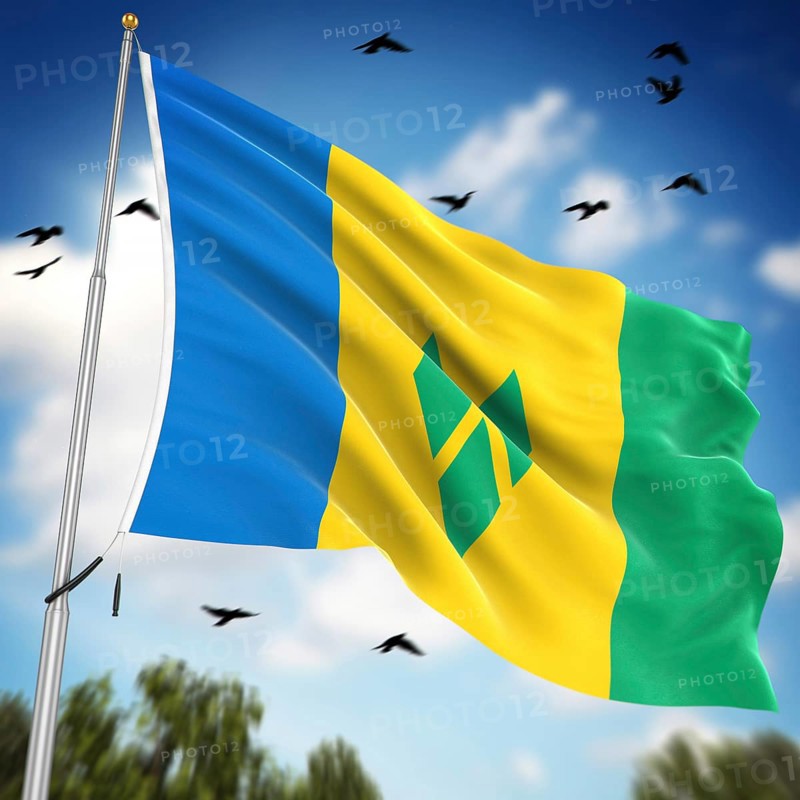 Flag of Saint Vincent and the Grenadines, This is a computer generated and 3d rendered image