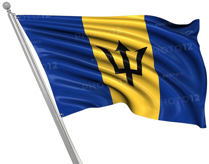Flag of Barbados, This is a computer generated and 3d rendered picture
