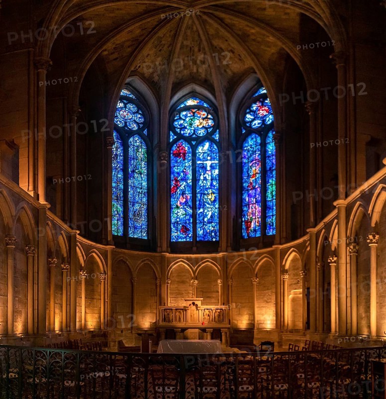 Reims, France- 13 September, 2022: view of the Saint Joseph Chapel inside the historic cathedral of Reims