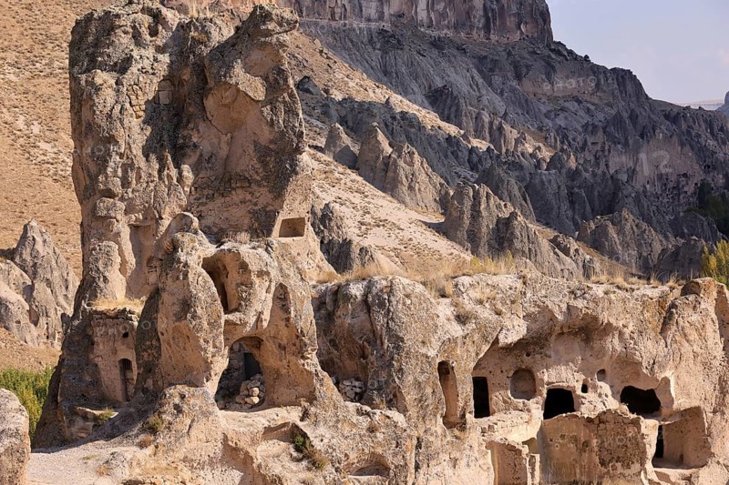 Abandoned Village in Soganli Valley, Soganli Valley in Cappadocia, Turkey, Asia