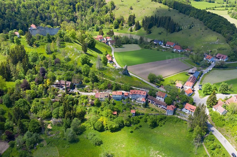 Gundelfingen, Niedergundelfingen ruins, valley of the Lauter or Großes Lautertal, left tributary of the Danube, Swabian Alb, Baden-Württemberg