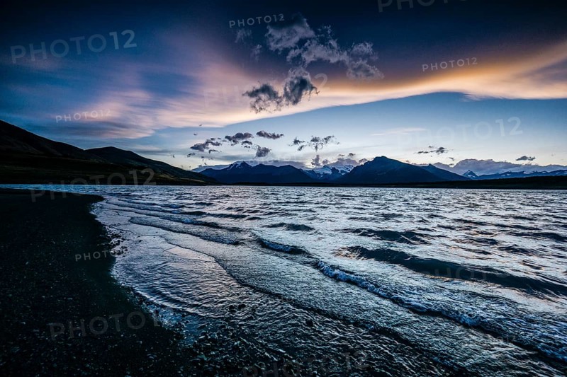 Sunset on Lake Roca, El Calafate, Los Glaciares National Park, Patagonia, Argentinian republic