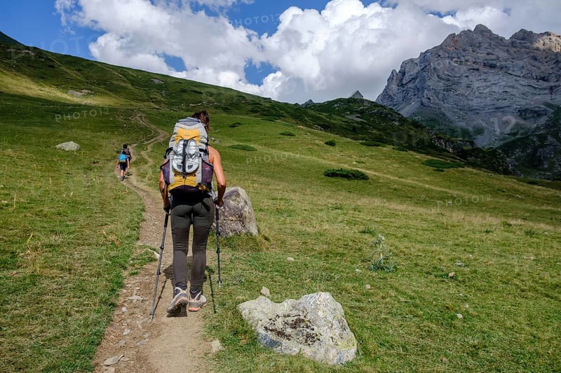 Ascent to Espuguettes refuge, Pyrenees National Park, Hautes-Pyrenees, France, Europe