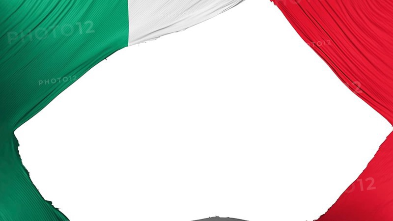 Divided Mexico flag, white background, 3d rendering