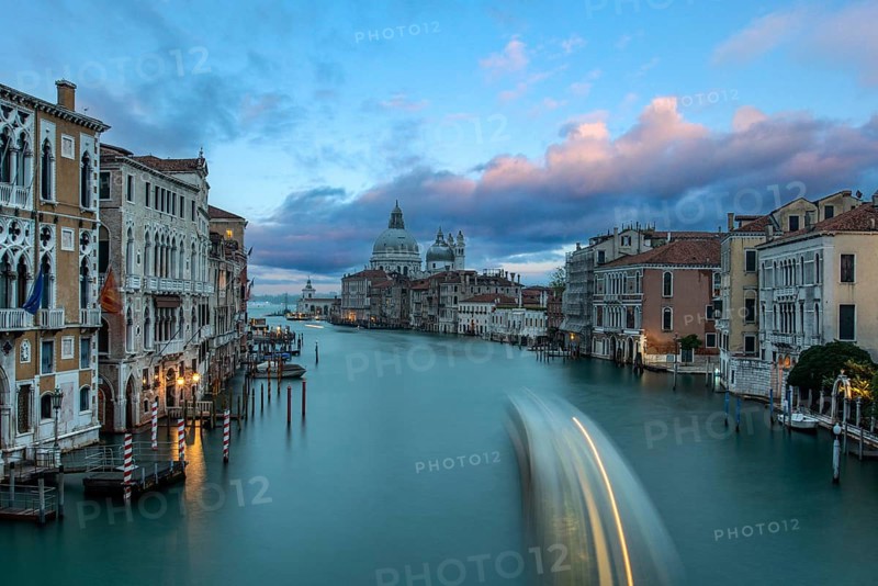 View on Canal Grande from Ponte dell' Accademia in the Early Morning, Venice, Italy, Europe