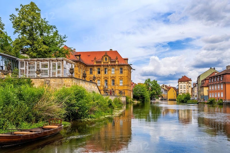Historic old town of Bamberg (Franconia, Germany) at the river Regnitz
