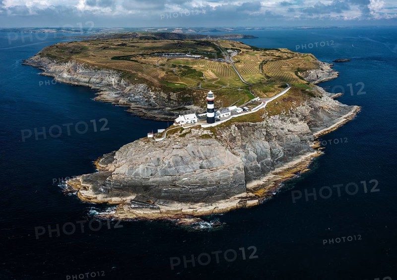 The lighthouse on the Old Head of Kinsale in County Cork of western Ireland