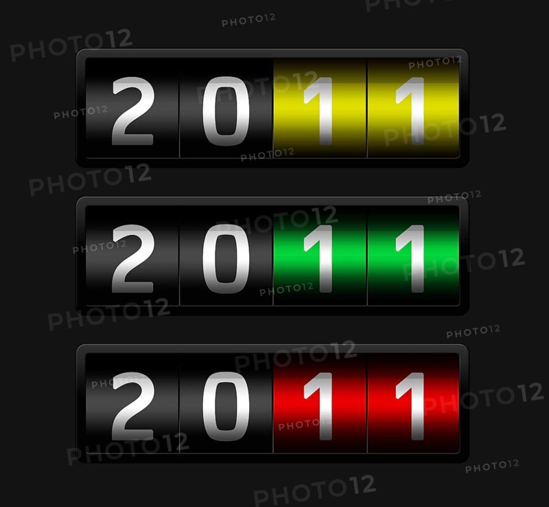 Year, 2011, year number, counter, numbers, year end, new year, year, new year, eleven, red, green, yellow, black, end, vintage, speedometer, frame, 2, 0, 1, 20, 201, 11, start, start, value, digit, year, number