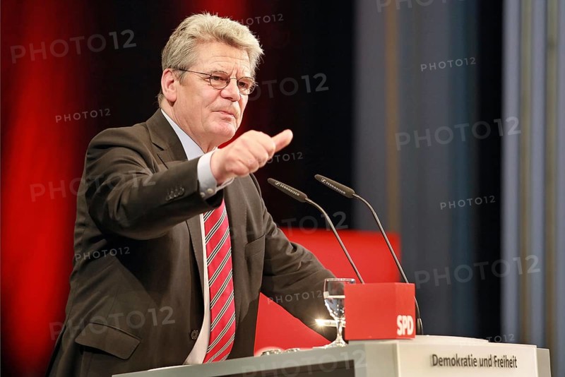 Joachim Gauck during his speech at the SPD event