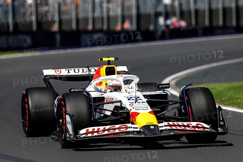 MELBOURNE, AUSTRALIA - MARCH 14: Yuki Tsunoda of Japan drives the Visa Cash App Racing Bulls F1 Team VCARB 02 during first practice in the Australian Formula 1 Grand Prix at Albert Park in Melbourne, Australia, Oceania