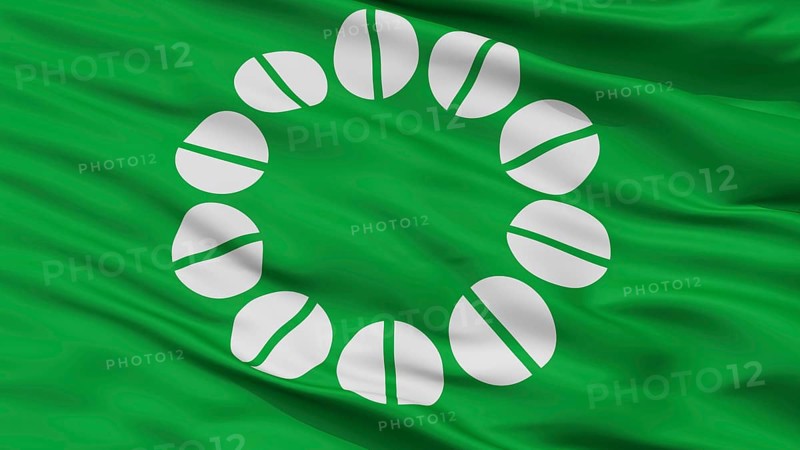 Ito City Flag, Country Japan, Shizuoka Prefecture, Closeup View, 3D Rendering