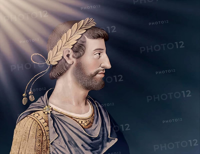 Hadrian or Publius Aelius Hadrianus Augustus, 76 - 138, Roman emperor, digitally edited