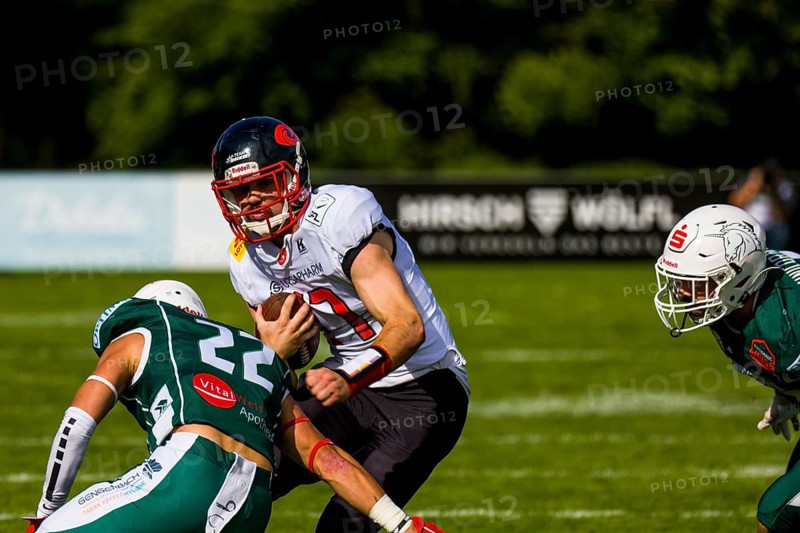 erima GFL; Schwaebisch Hall Unicorns -  Saarland Hurricanes  in the Optima-Sportpark Shwaebisch Hall on July 29.2023 Germany,, CONTINENT_