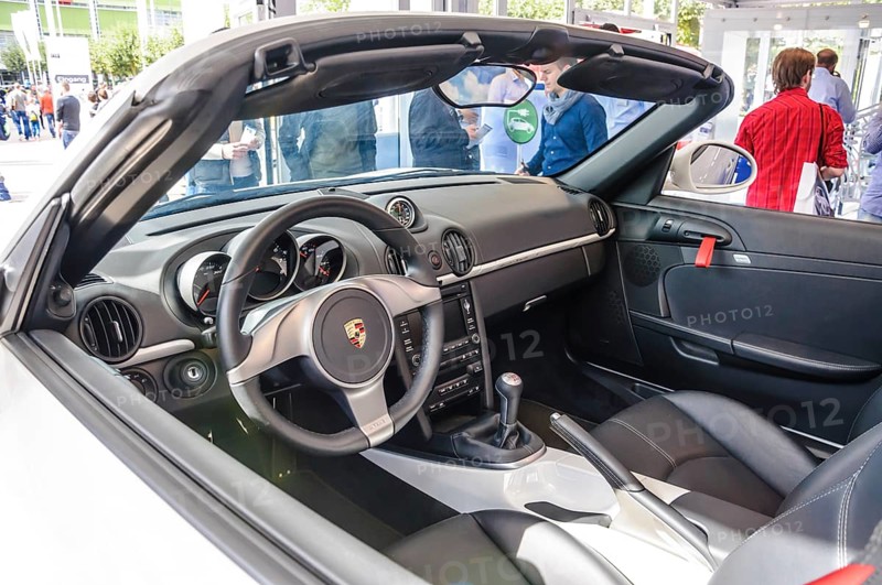 FRANKFURT - SEPT 21: Porsche Boxster Spyder 988 presented as world premiere at the 65th IAA (Internationale Automobil Ausstellung) on September 21, 2013 in Frankfurt, Germany, Europe