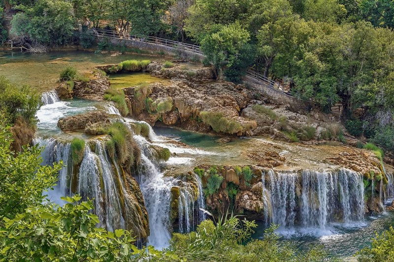 Skradinski buk waterfalls in Krka national park, Croatia, Europe