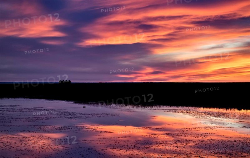 Sunset Rural Saskatchewan near Moose Jaw farmland