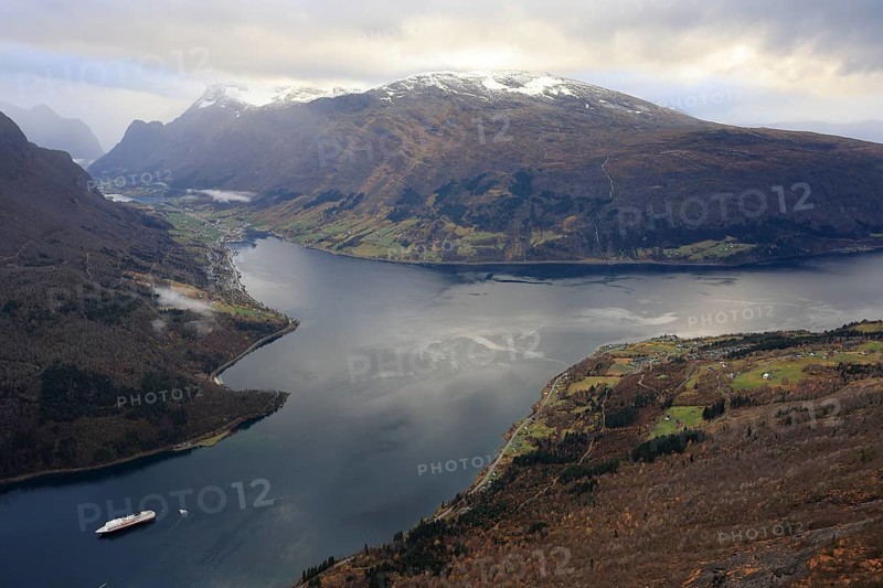 View of the Innvikfjorden near Loen in Norway