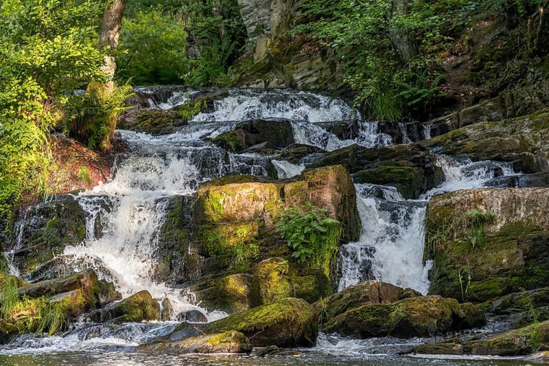 Pictures of the Selke waterfall in the Selke valley Harz near Alexisbad Harzgerode