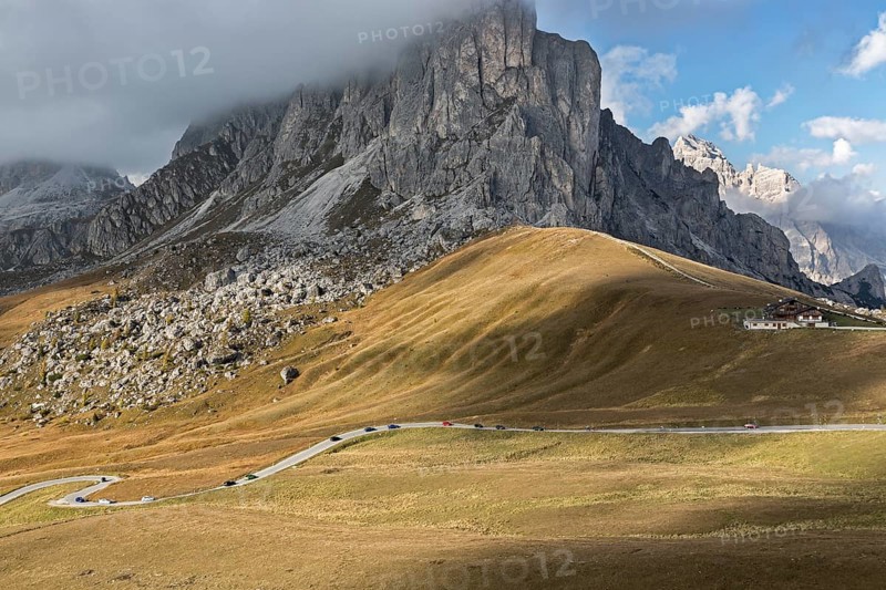 Pass road at Passo di Giau, Dolomites, Italian Alps
