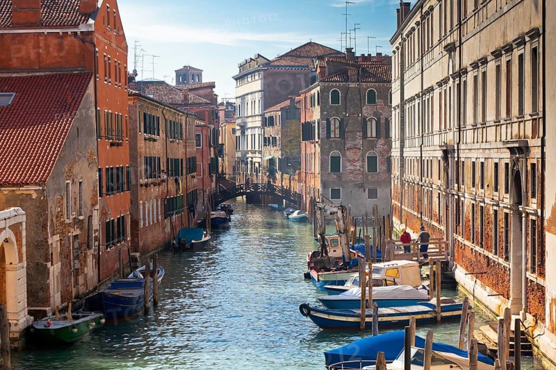 Venetian Canal. Horizontal shot