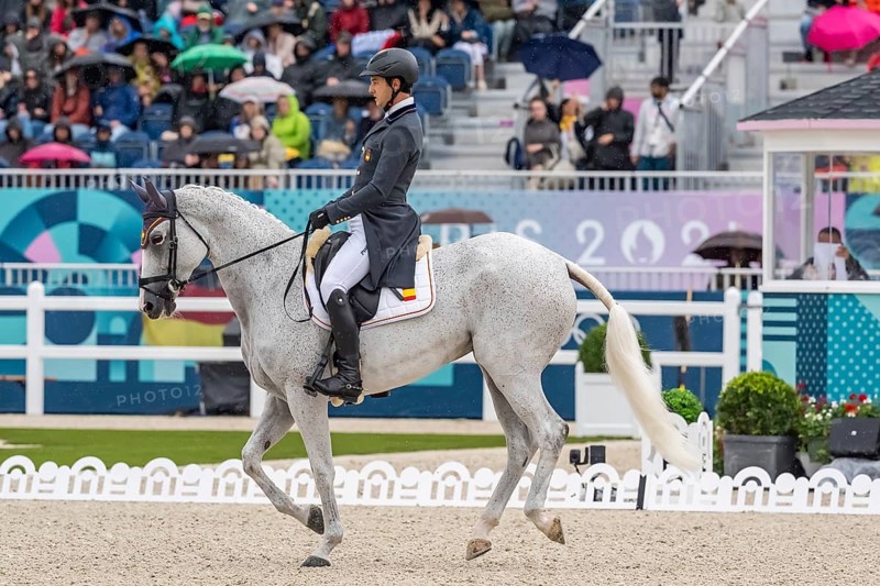 Jul 27, 2024-Versailles, FRA, ESTEVAN BENITEZ VALLE (ESP) rides UTRERA AA 351 in the Equestrian Eventing Individual Dressage at the Chateau de Versailles Paris Olympics 2024 in Versailles, France, Europe