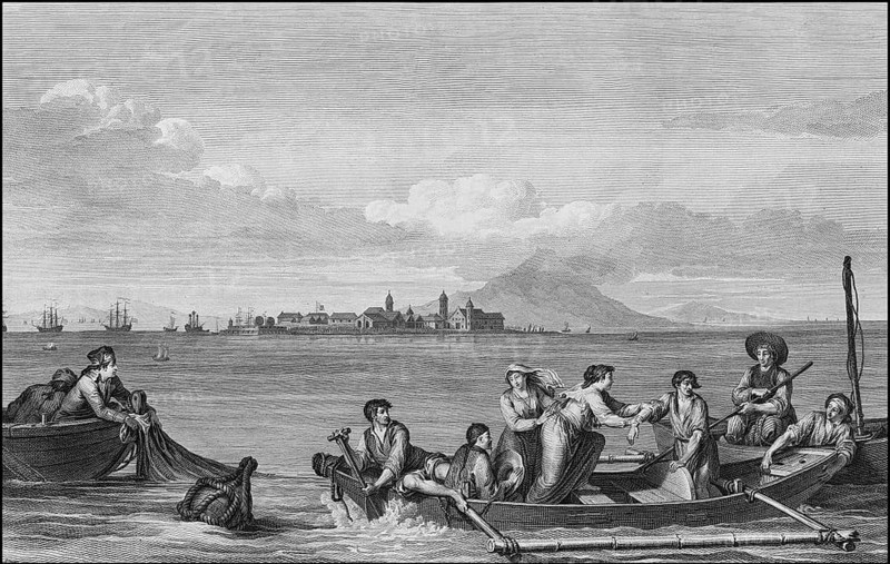 Jean-François de Galoup, Comte de La Pérouse (August 23, 1741-1788) was a French explorer and naval officer. In 1785, the King of France commissioned La Perouse to head an expedition to explore the Pacific Ocean, to investigate whaling and fur prospects, and to establish French claims in this area. La Pérouse had admired the explorer James Cook, and wanted to continue his work.<br/><br/> La Perouse was assigned two 500-ton ships called the Astrolabe and the Boussole. His crew of 114 included sailors, scientists, a physicist, three draftsmen, three naturalists, clergymen, and a mathematician. They left France in August, 1785.<br/><br/> La Perouse mapped the west coast of North America in 1786, and visited Easter Island and Hawaii. His ships reached the west coast of Alaska in 1786 and did extensive mapping of the North American west coast from Alaska to Monterey, California.<br/><br/> Next La Pérouse landed at Botany Bay (Port Jackson), Australia, before heading for the Solomon Islands....