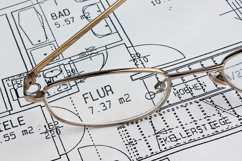 Building plan for a residential building. Drawings and plans by an architect. Austria
