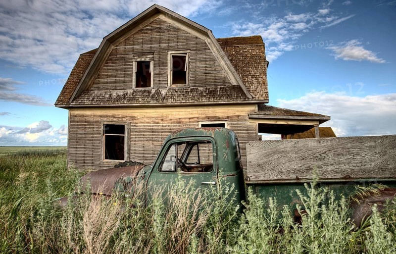 Vintage Farm Trucks Saskatchewan Canada weathered and old
