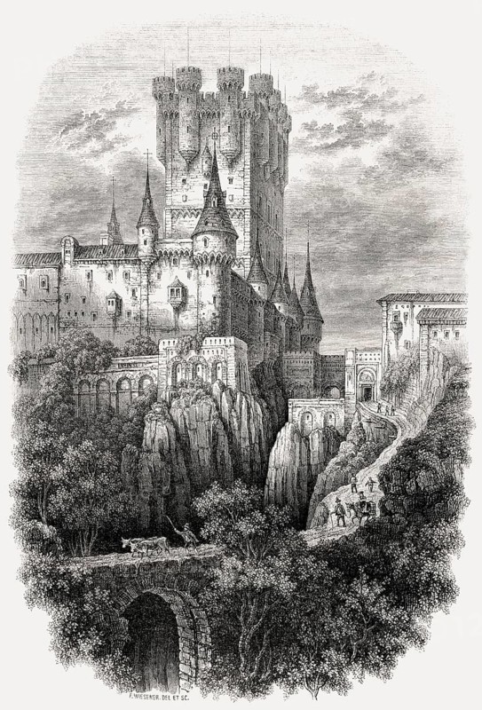 The Alcázar of Segovia, city of Segovia, Spain, 19th century, Europe